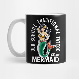 old school traditional tattoo mermaid Mug